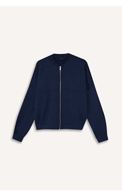 Relax Fıt Yarım Balıkçı Yaka Basıc Düz Hırka