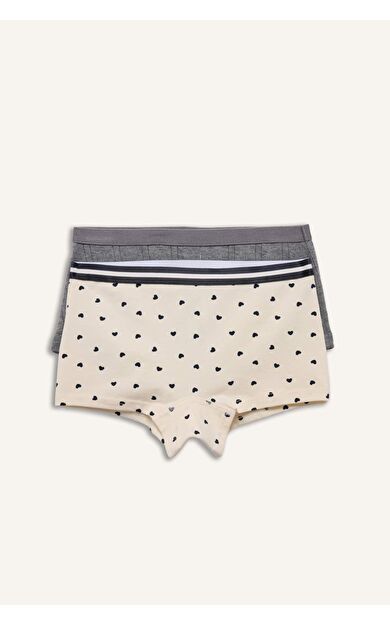DeFacto Kalp Desenli Penye 2'li Boxer Kız Çocuk