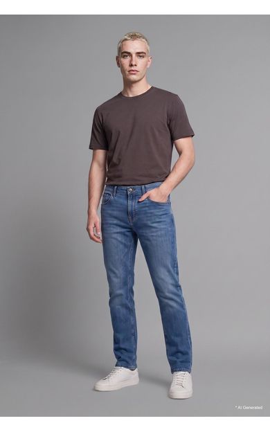 DeFacto Pedro Slim Fıt Normal Bel Dar Paça Jean Pantolon Mavi G8528AX26AUNM28
