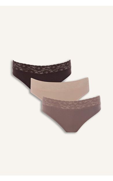 Bağcıklı Dantel Detaylı 3'lü