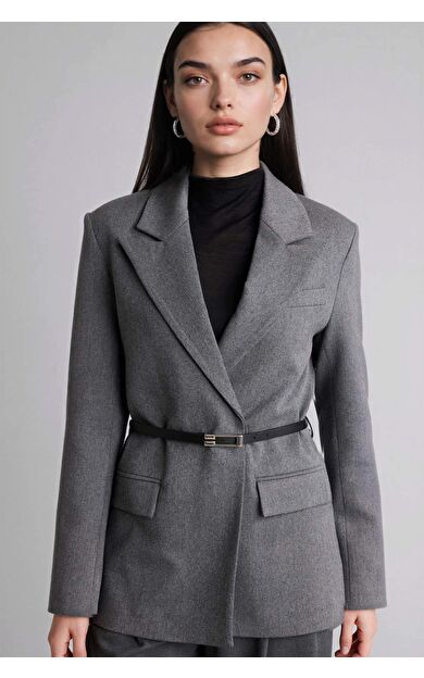 Regular Fıt Ceket Yaka Blazer Ceket