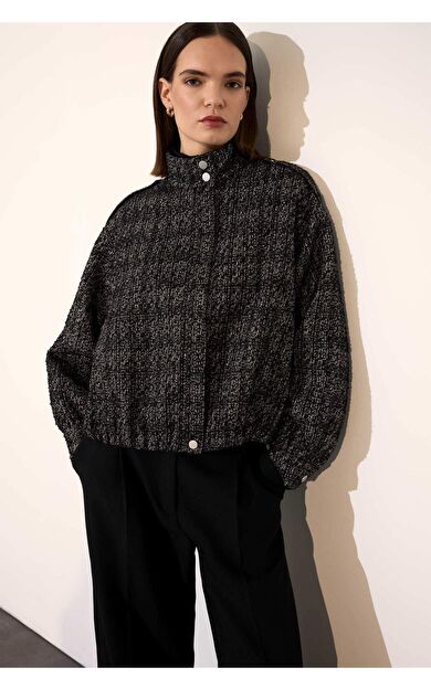 Dik Yaka Tweed Ceket