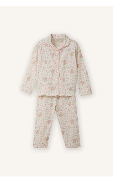 Uzun Kollu 2'li Pijama Takımı Kız Bebek