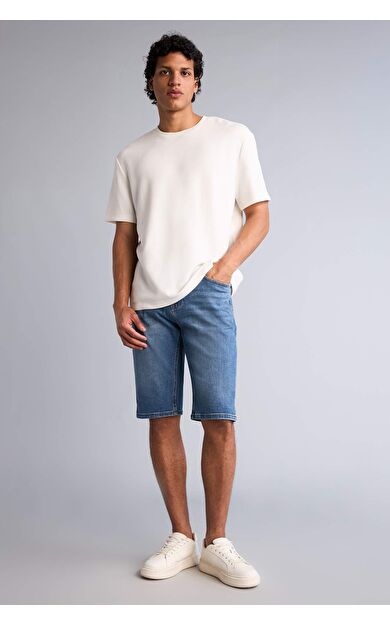 DeFacto Regular Fıt Bermuda Jean Şort