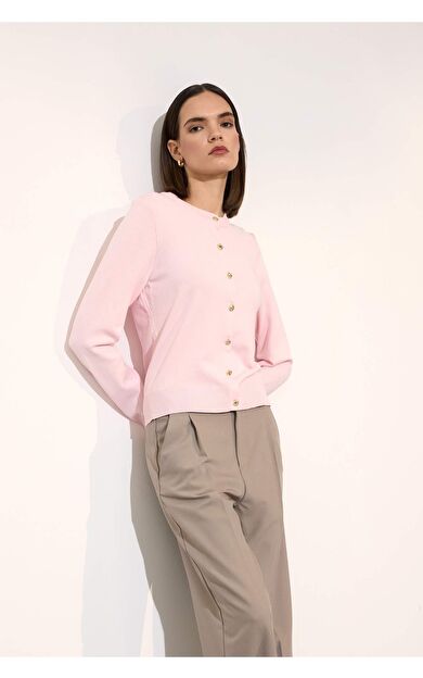 Regular Fit Bisiklet Yaka Triko Hırka