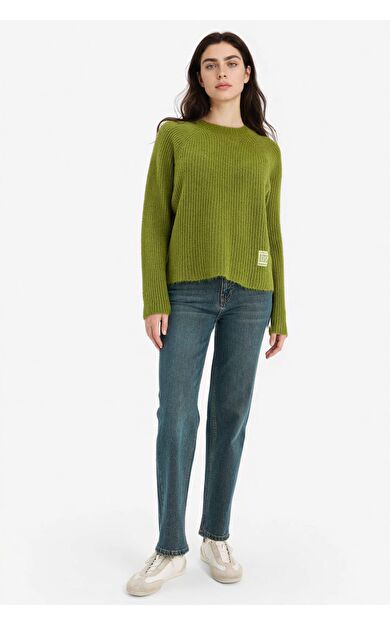 Regular Fıt Bisiklet Yaka Kazak