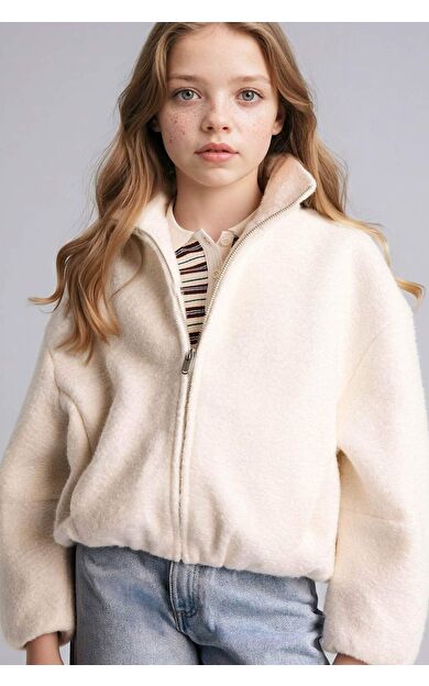 Balıkçı Yaka Mont Kız Çocuk