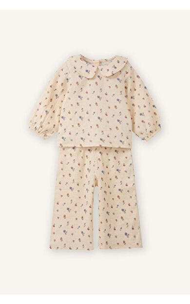 Çiçekli Müslin 2'li Takım Kız Bebek