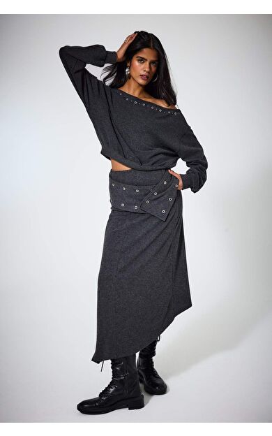 A Kesim Normal Bel Midi Etek