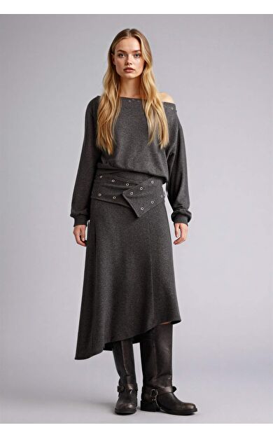 A Kesim Normal Bel Midi Etek