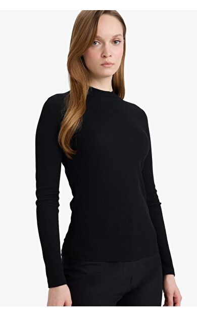 Slim Fit Dar Kesim Uzun Kollu Tunik