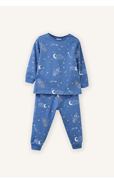 DeFacto Yıldız Desenli Uzun Kollu 2'li Pijama Takımı Erkek Bebek