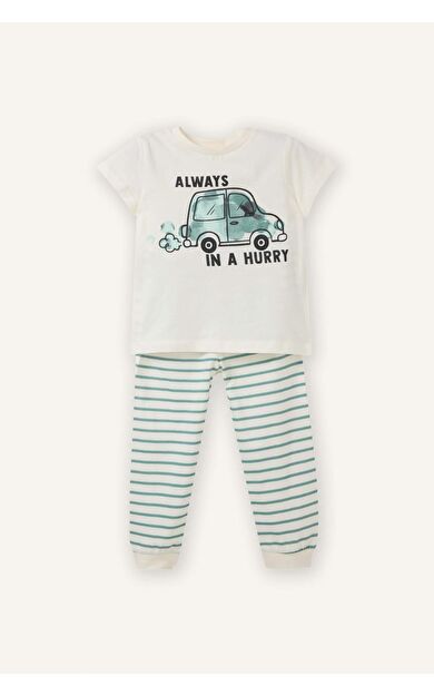 Uzun Kollu 2'li Pijama Takımı Erkek Bebek