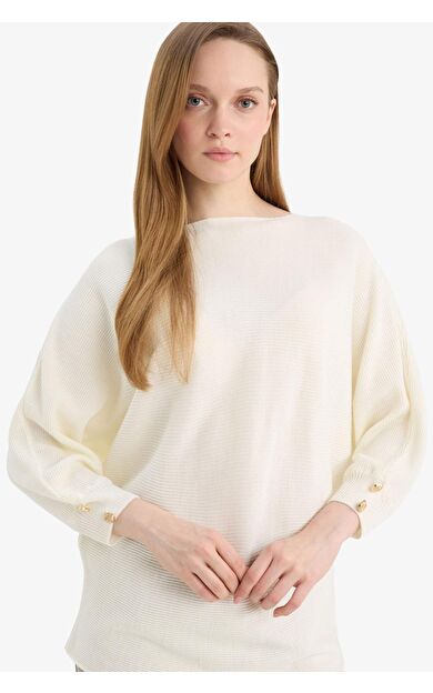 Kayık Yaka Triko Kazak