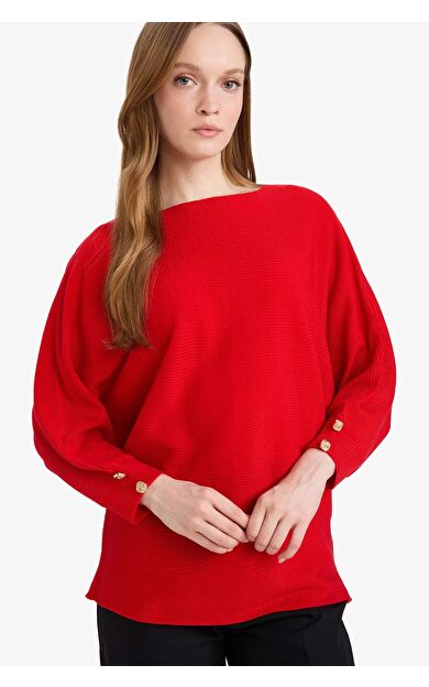 Kayık Yaka Triko Kazak