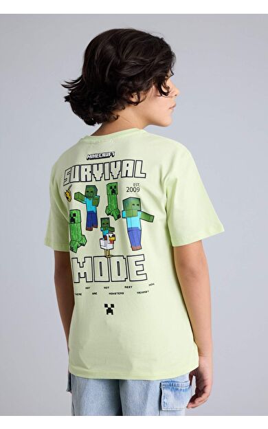 DeFacto Minecraft New Regular Fıt Bisiklet Yaka Kısa Kollu Tişört Erkek Çocuk