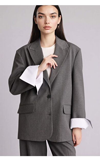 Oversıze Ceket Yaka Blazer Ceket