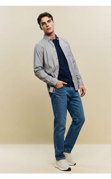 Yumuşak Dokulu Straight Fit Jean Pantolon