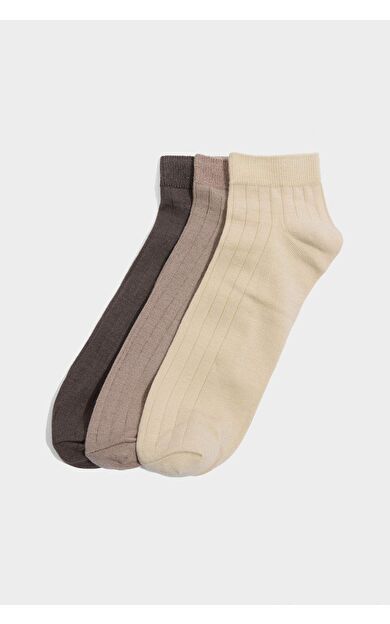 Erkek Dikişsiz 3'lü Bambu Patik Çorap