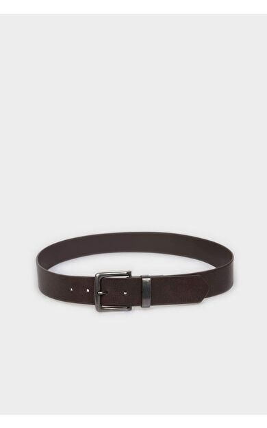 Erkek Dikdörtgen Toka Suni Deri Günlük Kemer