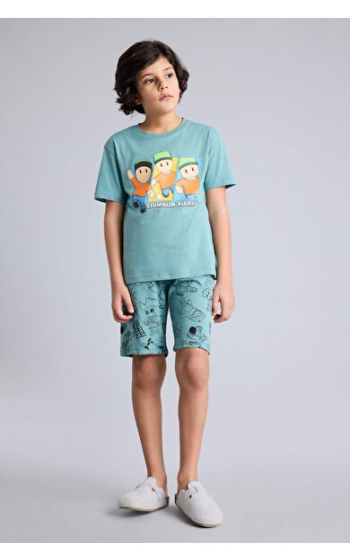 DeFacto Stumble Guys Regular Fıt 2'li Pijama Takımı Erkek Çocuk