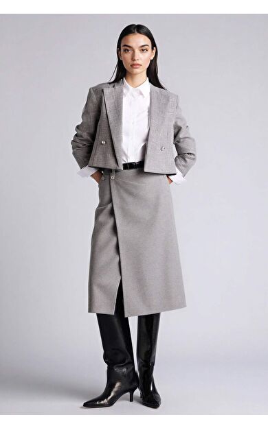 DeFacto Normal Bel Tafta Midi Etek