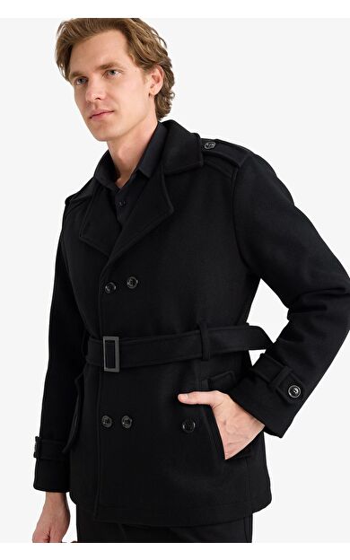 DeFacto Slim Fit Dar Kesim Astarlı Düğmeli Penye Mont
