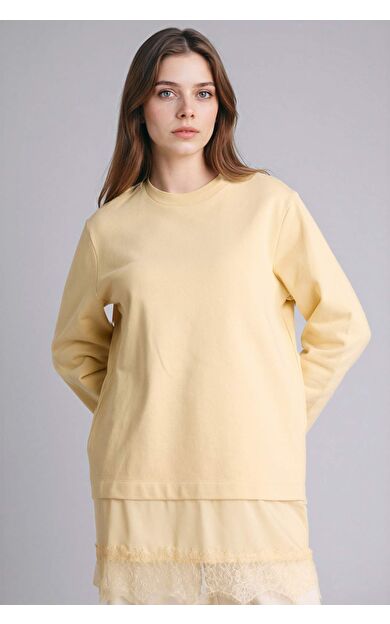 Regular Fıt Bisiklet Yaka Sweatshirt Tunik
