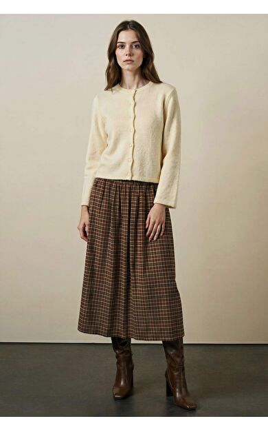 A Form Baskılı Maxi Etek