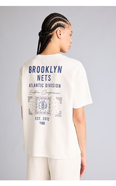 DeFacto NBA Brooklyn Nets Relax Fıt Kısa Kollu Tişört
