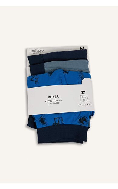 Regular Fıt Desenli 3'lü Boxer