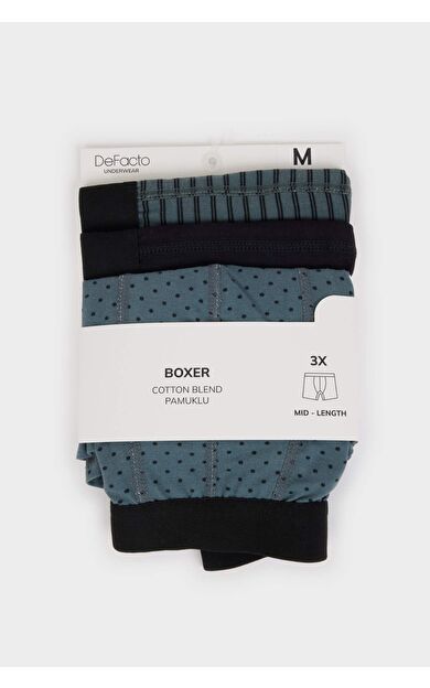 DeFacto Regular Fıt Şal Desenli 3'lü Boxer