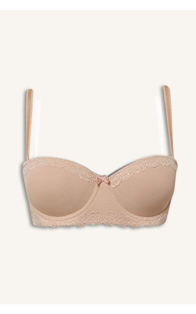 Dantel Detaylı Micro Kaplı Yarım Dolgulu Balenli Balkonet Sütyen