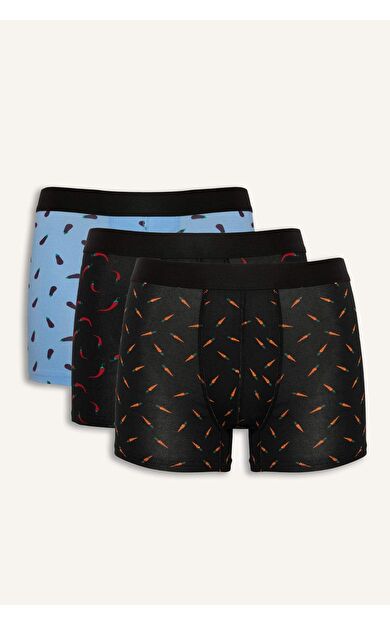 DeFacto Regular Fıt Sebze Baskılı 3'lü Boxer