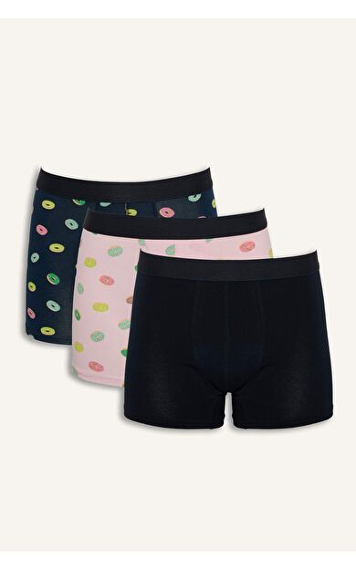 DeFacto Regular Fıt Yiyecek Baskılı 3'lü Boxer