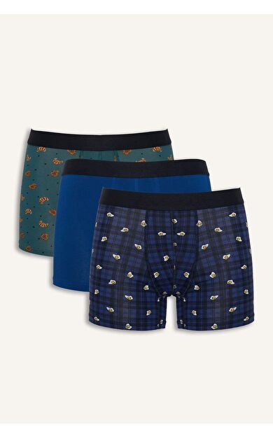 DeFacto Regular Fıt Yiyecek Baskılı 3'lü Boxer