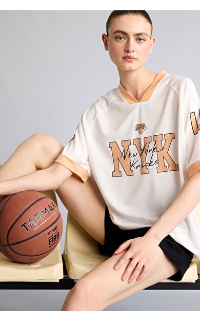 DeFacto NBA New York Knıcks Oversıze Tül Kısa Kollu Tişört