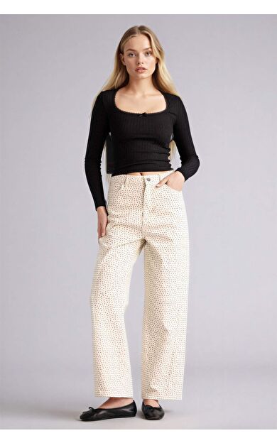 Baggy Fıt Normal Bel Standart Boy Gabardin Pantolon