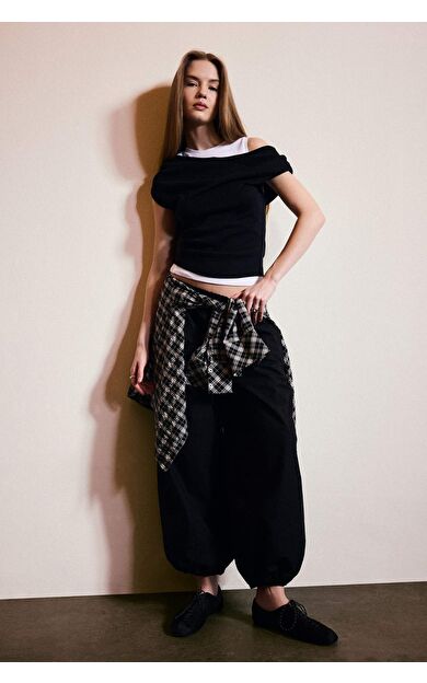 DeFacto Balloon Fıt Normal Bel Poplin Pantolon