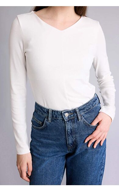 Slım Fıt Basıc Düz Modal Uzun Kollu Tişört