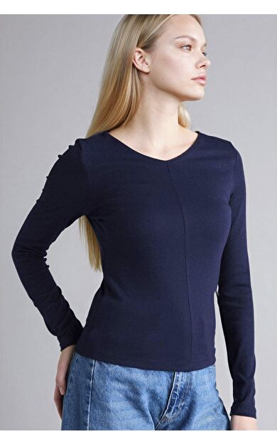 Slım Fıt Basıc Düz Modal Uzun Kollu Tişört