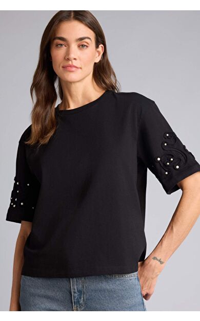 DeFacto Relax Fıt Bisiklet Yaka Penye Kısa Kollu Tişört