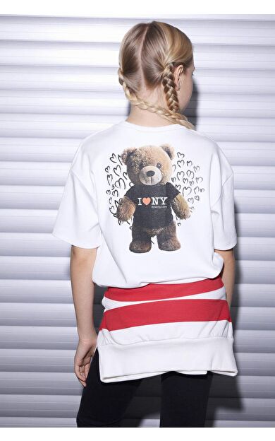 I Love NY Oversıze Tişört Kız Çocuk