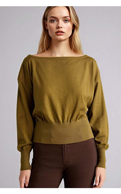 Regular Fıt Açık Omuz Triko Kazak