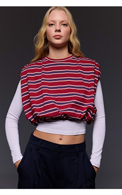 Balloon Fıt Bisiklet Yaka Kısa Kollu Tişört