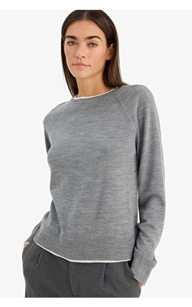 Relax Fit Bisiklet Yaka Kazak