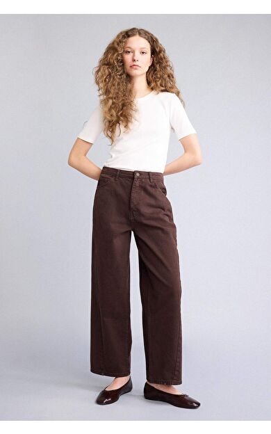 Baggy Fıt Normal Bel Standart Boy Gabardin Pantolon