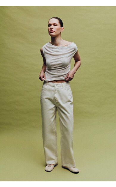 Baggy Fıt Normal Bel Standart Boy Gabardin Pantolon