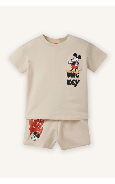 Dısney Mıckey & Mınnıe Sweatshirt Kumaşı 2'li Takım Erkek Bebek