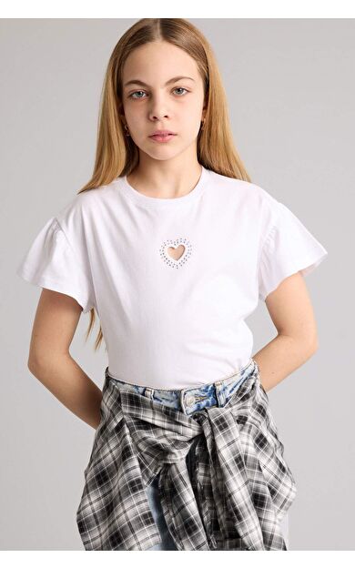 23 Nisan Çocuk Bayramı Bisiklet Yaka Kısa Kollu Tişört Kız Çocuk